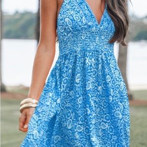Paisley Print Midi Halter Dress